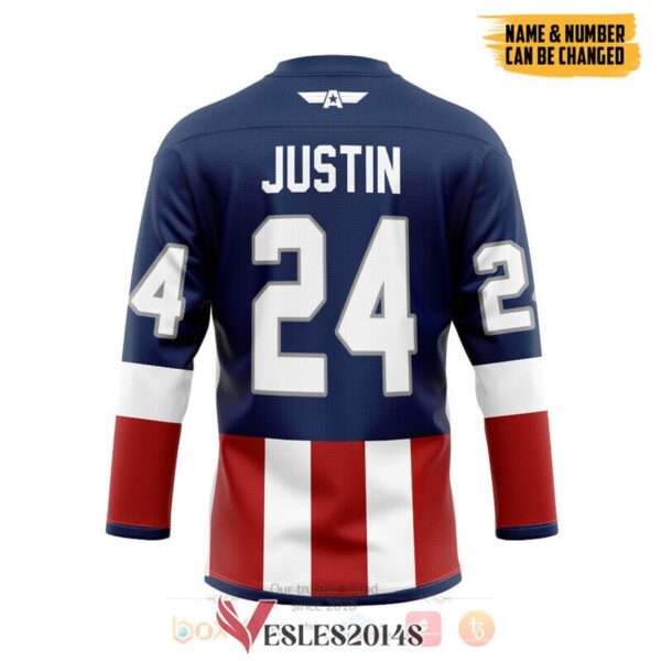 Captain America Custom Hockey Jersey, Trending Gifts For Fans - Vesles2014s 1