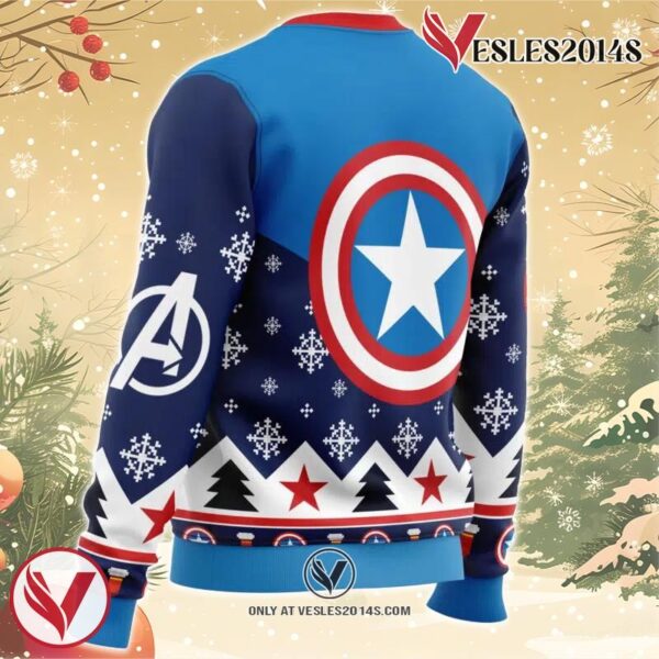 Captain America Ugly Christmas Sweater, Unique Christmas Gift For Fans - Vesles2014S 2