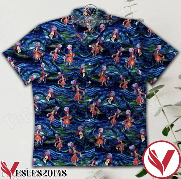 Captain Hook Blue Pour Color Hawaiian Shirt, Unique Gifts For Friends - Vesles2014S 1