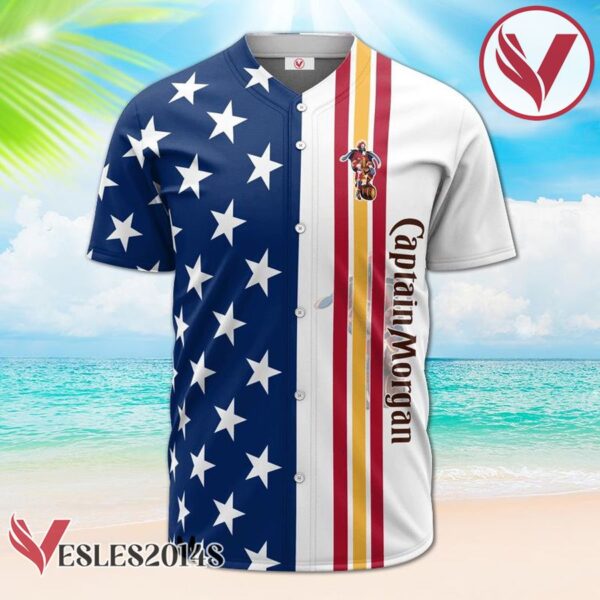 Captain Morgan American Flag Baseball Jersey, Perfect Gifts For Fans - Vesles2014S 2