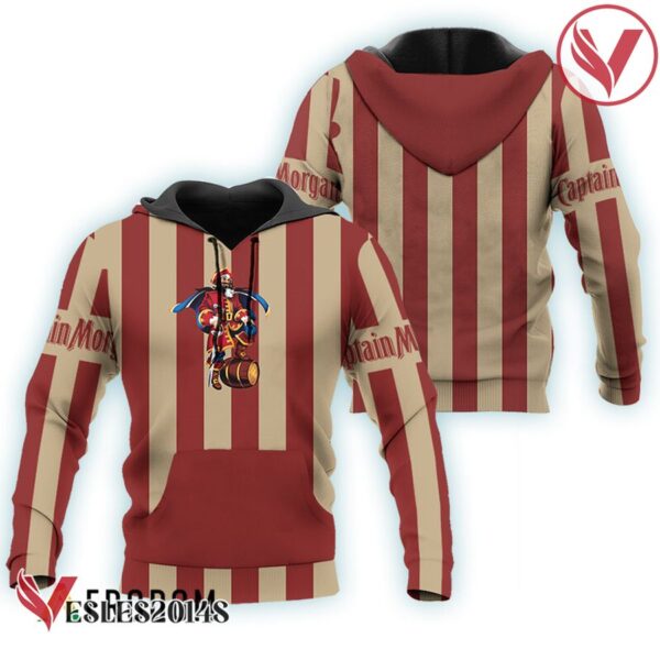 Captain Morgan Brown Vintage Striped Hoodie & Zip Hoodie - Vesles2014S