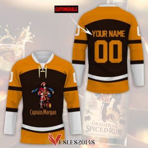 Captain Morgan Personalized Hockey Jersey Shirt, Trending Gifts For Fans - Vesles2014s