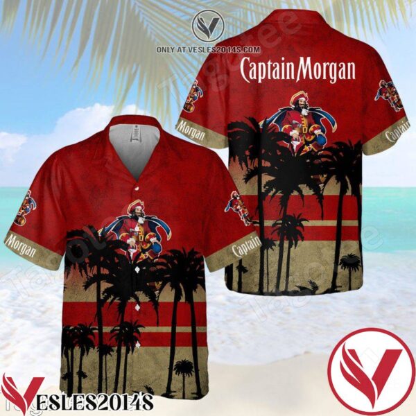 Captain Morgan Red Hawaiian Shirt And Short, Unique Gifts For Friends - Vesles2014S 1