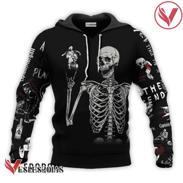 Captain Morgan Rock And Roll Skeleton Skull Hoodie & Zip Hoodie - Vesles2014S 1