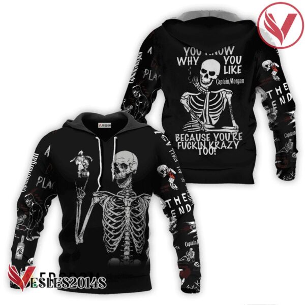 Captain Morgan Rock And Roll Skeleton Skull Hoodie & Zip Hoodie - Vesles2014S