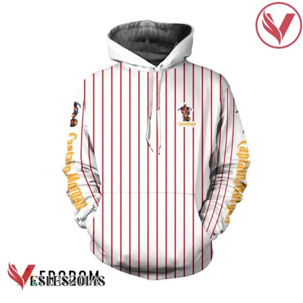 Captain Morgan White Vertical Striped Hoodie & Zip Hoodie - Vesles2014S 1