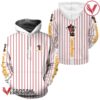 Captain Morgan White Vertical Striped Hoodie & Zip Hoodie - Vesles2014S