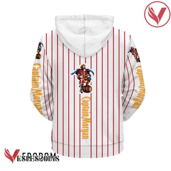 Captain Morgan White Vertical Striped Hoodie & Zip Hoodie - Vesles2014S 3