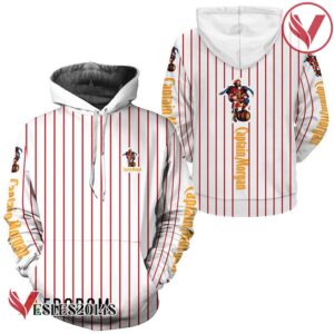 Captain Morgan White Vertical Striped Hoodie & Zip Hoodie - Vesles2014S