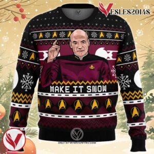 Captain Picard Star Trek Ugly Christmas Sweater, Unique Christmas Gift For Fans - Vesles2014S