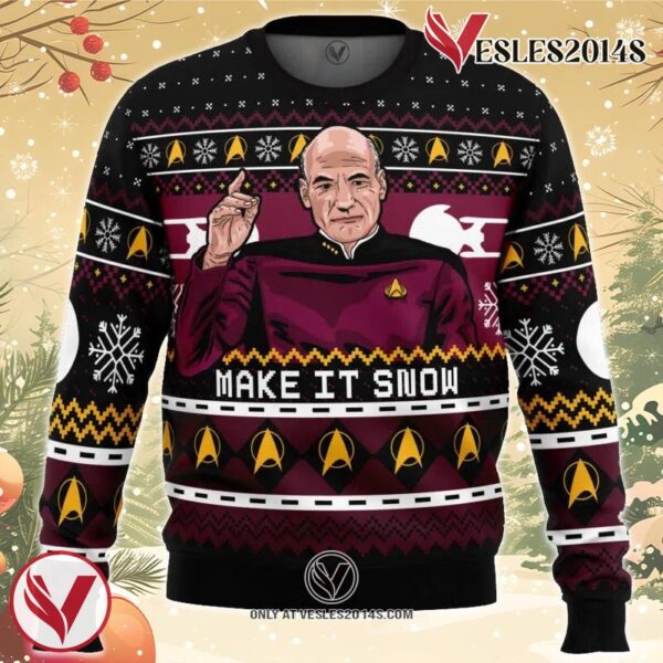 Captain Picard Star Trek Ugly Christmas Sweater, Unique Christmas Gift For Fans - Vesles2014S
