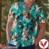 Cardigan Welsh Corgi Behind Tropical Leaves Hawaiian Shirt, Unique Gifts For Friends - Vesles2014S 1