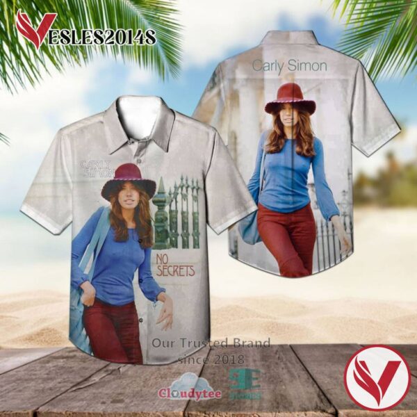 Carly Simon No Secret Album Hawaiian Shirt, Best Gift For Music Lovers Vesles2014S