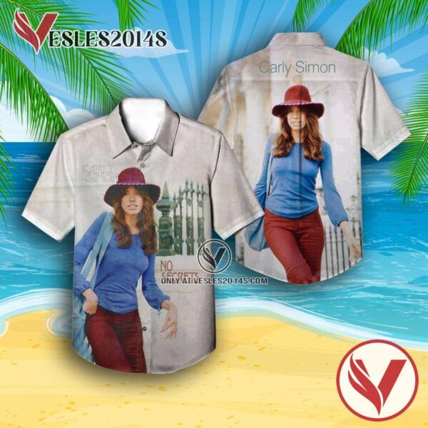 Carly Simon No Secrets Album Cover Hawaiian Shirt, Unique Gifts For Music Lovers - Vesles2014S