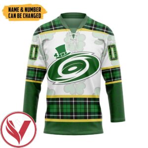Carolina Hurricanes St Patrick Day Custom Name Custom Number Hockey Jersey, Trending Gifts For Fans - Vesles2014s