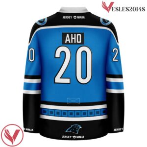 Carolina Hurricanes x Panthers Blue Sebastian Aho Mashup Hockey Jersey - Vesles2014S 3