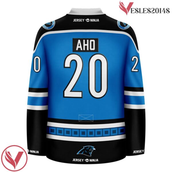 Carolina Hurricanes x Panthers Blue Sebastian Aho Mashup Hockey Jersey - Vesles2014S 3