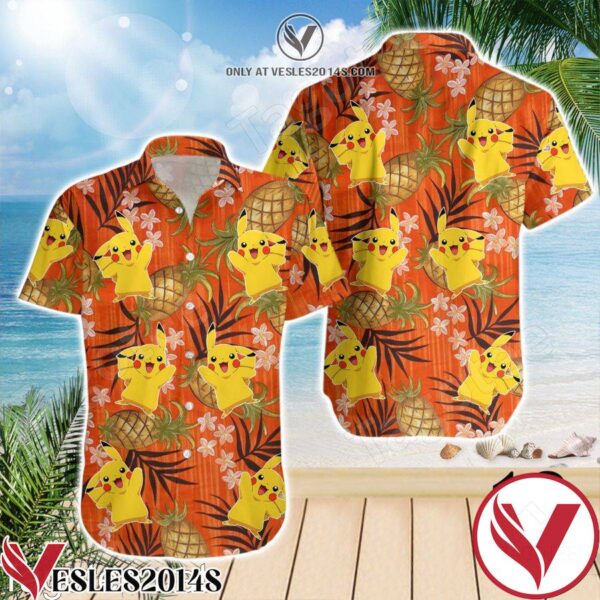 Cartoon Characters Pikachu Hawaiian Shirt, Unique Gifts For Friends - Vesles2014S 1