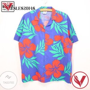 Casual Floral Pattern Vintage 80s Hawaiian Shirt Vesles2014S 1