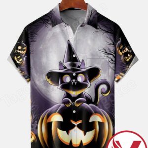 Cat And Pumpkin Halloween Halloween Hawaiian Shirt, Unique Gifts For Friends - Vesles2014S 1