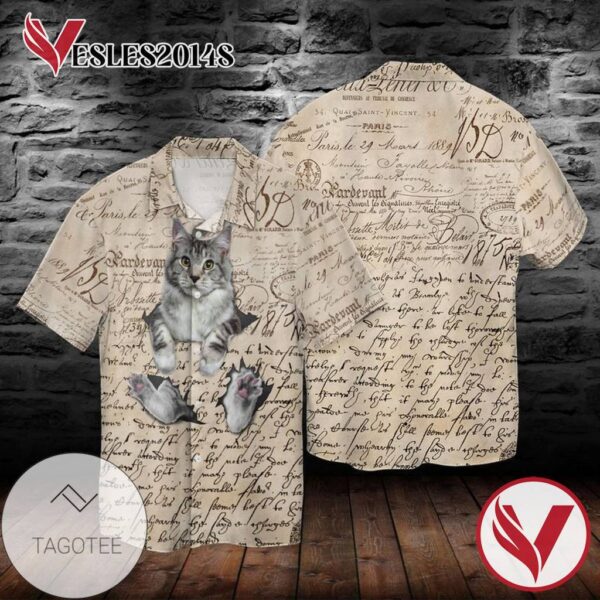 Cat Graphic For Men And Women Graphic Print Short Sleeve Hawaiian Casual Shirt Vesles2014S 1