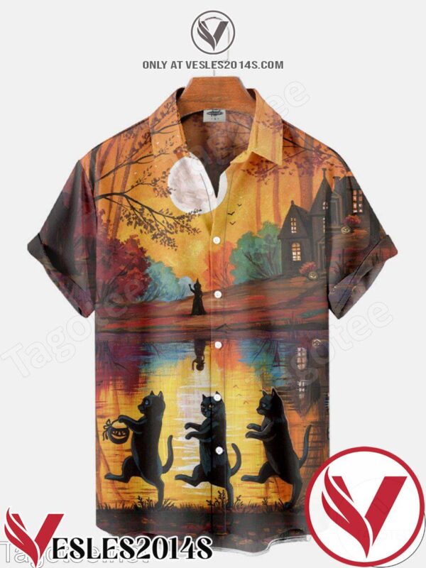 Cat Halloween Trick Or Treat Halloween Hawaiian Shirt, Unique Gifts For Friends - Vesles2014S 1