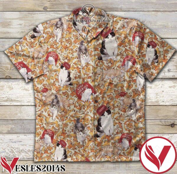 Cat Make America Great Again Hawaiian Shirt, Unique Gifts For Friends - Vesles2014S 1