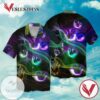 Cat Neon For Men And Women Graphic Print Short Sleeve Hawaiian Casual Shirt Vesles2014S