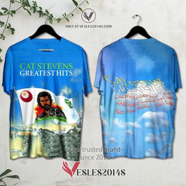 Cat Stevens-Greatest Hits Album 3D Shirt, Unique Gifts For Music Lovers - Vesles2014S