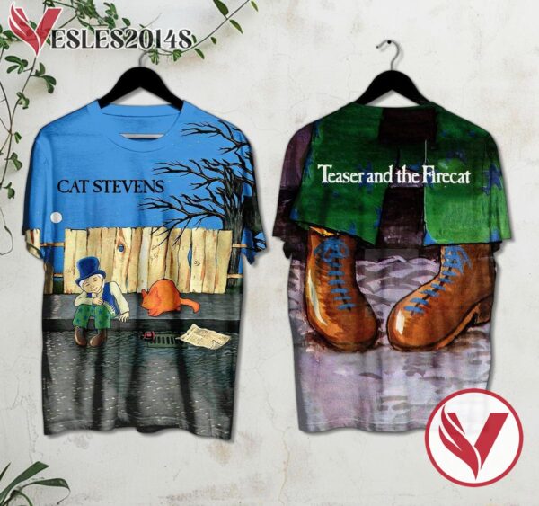 Cat Stevens Teaser And The Firecat Album Cover Style 2 Shirt, Perfect Gifts For Music Lovers - Vesles2014S