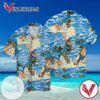 Cat With Sea For Men And Women Graphic Print Short Sleeve Hawaiian Casual Shirt Vesles2014S