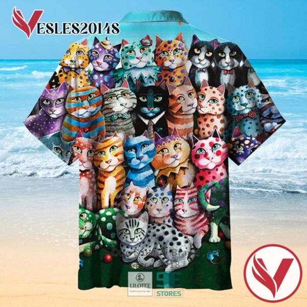 Cat family party Casual Hawaiian Shirt, Best Gifts For Summer Vesles2014S 2