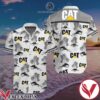 Caterpillar Cat Logo Grey Tropical Palm Tree White Hawaiian Shirt, Unique Gifts For Friends - Vesles2014S 1