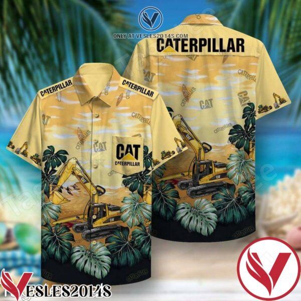 Caterpillar Inc Excavator Yellow Hawaiian Shirt, Unique Gifts For Friends - Vesles2014S 1