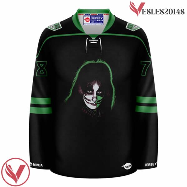 Catman Peter Criss KISS The Solo Albums Black Green Jersey - Vesles2014S 2
