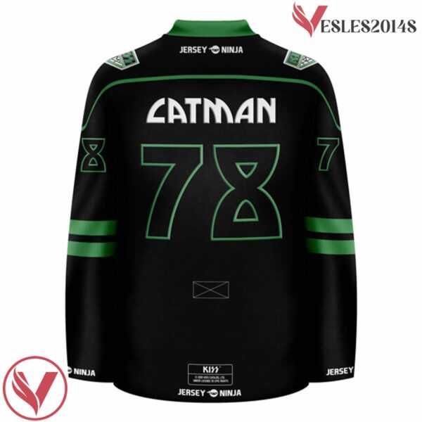 Catman Peter Criss KISS The Solo Albums Black Green Jersey - Vesles2014S 3