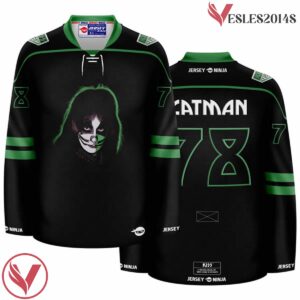 Catman Peter Criss KISS The Solo Albums Black Green Jersey - Vesles2014S