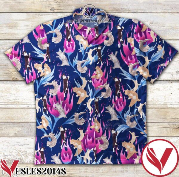 Cats Yoga Navy Hawaiian Shirt, Unique Gifts For Friends - Vesles2014S 1