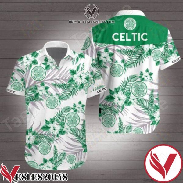 Celtic Green Tropical Floral White Hawaiian Shirt, Unique Gifts For Friends - Vesles2014S 1