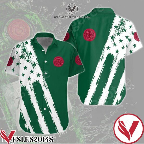 Charles Tanqueray USA Flag Pattern White Green Hawaiian Shirt And Short, Unique Gifts For Friends - Vesles2014S 1