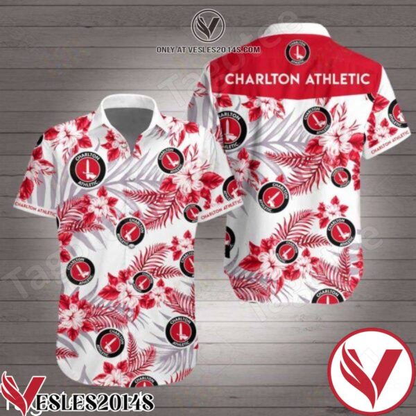 Charlton Athletic Red Tropical Floral White Hawaiian Shirt, Unique Gifts For Friends - Vesles2014S 1