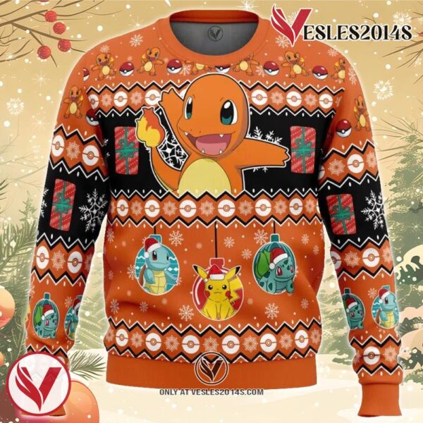 Charmander I Choose You Pokemon Ugly Christmas Sweater, Unique Christmas Gift For Fans - Vesles2014S