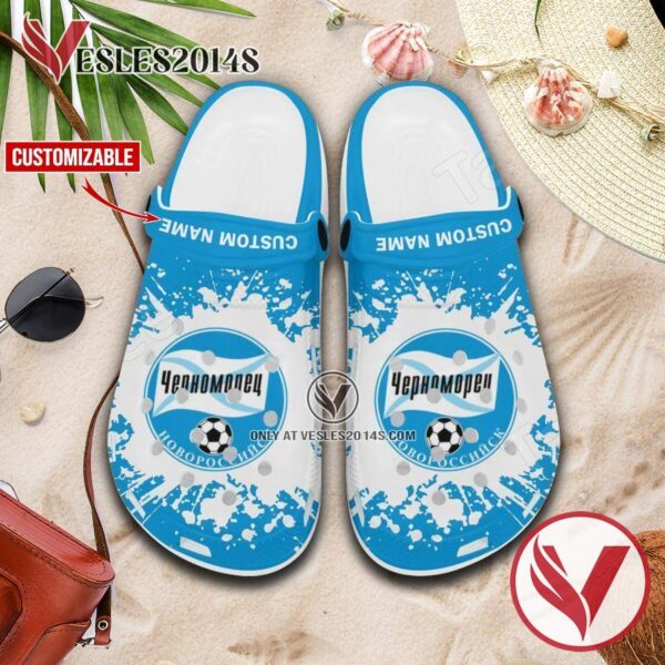 Chernomorets Novorossiysk Custom Name Crocs Clogs, Unique Footwear For Fans 1