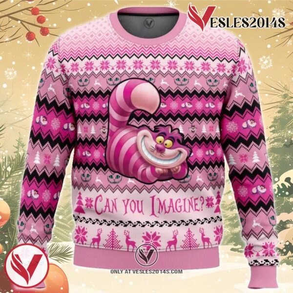 Cheshire Cat Alice in Wonderland Ugly Christmas Sweater, Unique Christmas Gift For Fans - Vesles2014S