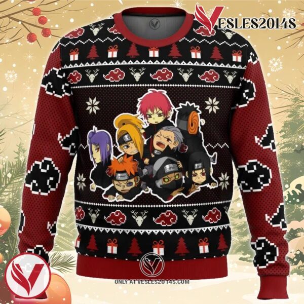 Chibi Akatsuki Naruto Ugly Christmas Sweater, Unique Christmas Gift For Fans - Vesles2014S