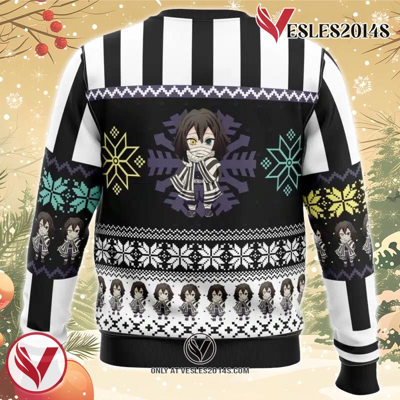 Chibi Christmas Obanai Iguro Demon Slayer Ugly Christmas Sweater, Unique Christmas Gift For Fans - Vesles2014S 1
