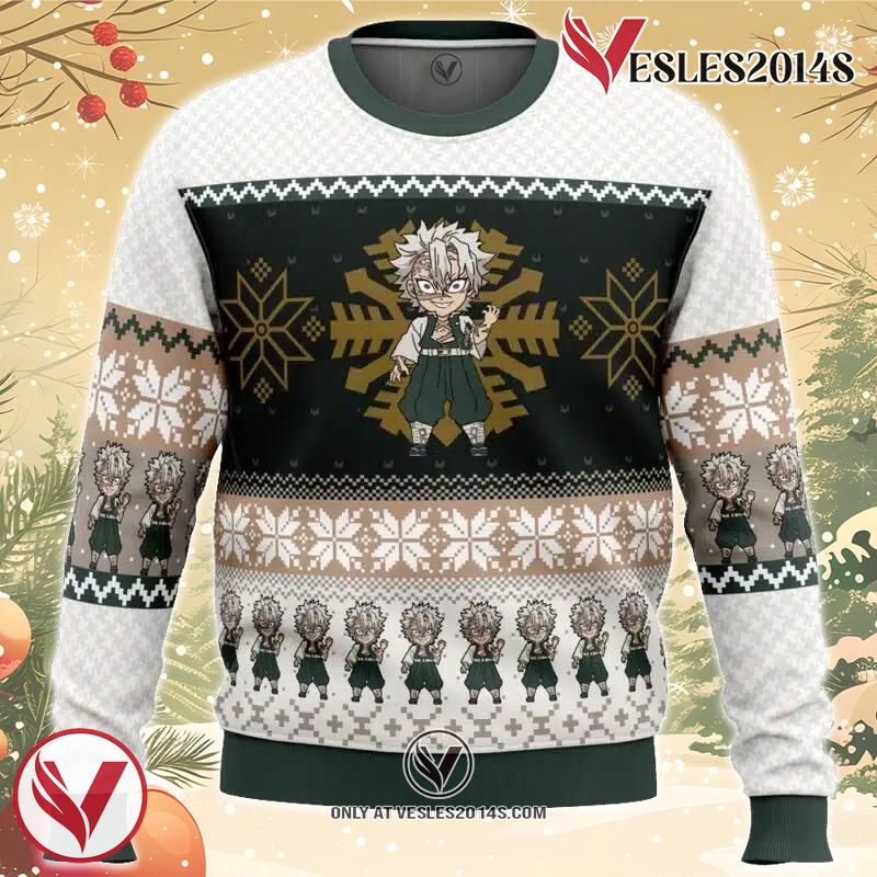 Chibi Christmas Sanemi Shinazugawa Demon Slayer Ugly Christmas Sweater, Unique Christmas Gift For Fans - Vesles2014S