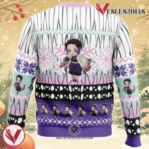 Chibi Christmas Shinobu Kocho Demon Slayer Ugly Christmas Sweater, Unique Christmas Gift For Fans - Vesles2014S 1