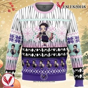 Chibi Christmas Shinobu Kocho Demon Slayer Ugly Christmas Sweater, Unique Christmas Gift For Fans - Vesles2014S
