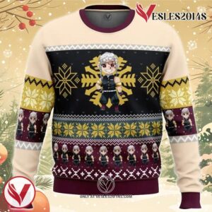 Chibi Christmas Tengen Uzui Demon Slayer Ugly Christmas Sweater, Unique Christmas Gift For Fans - Vesles2014S